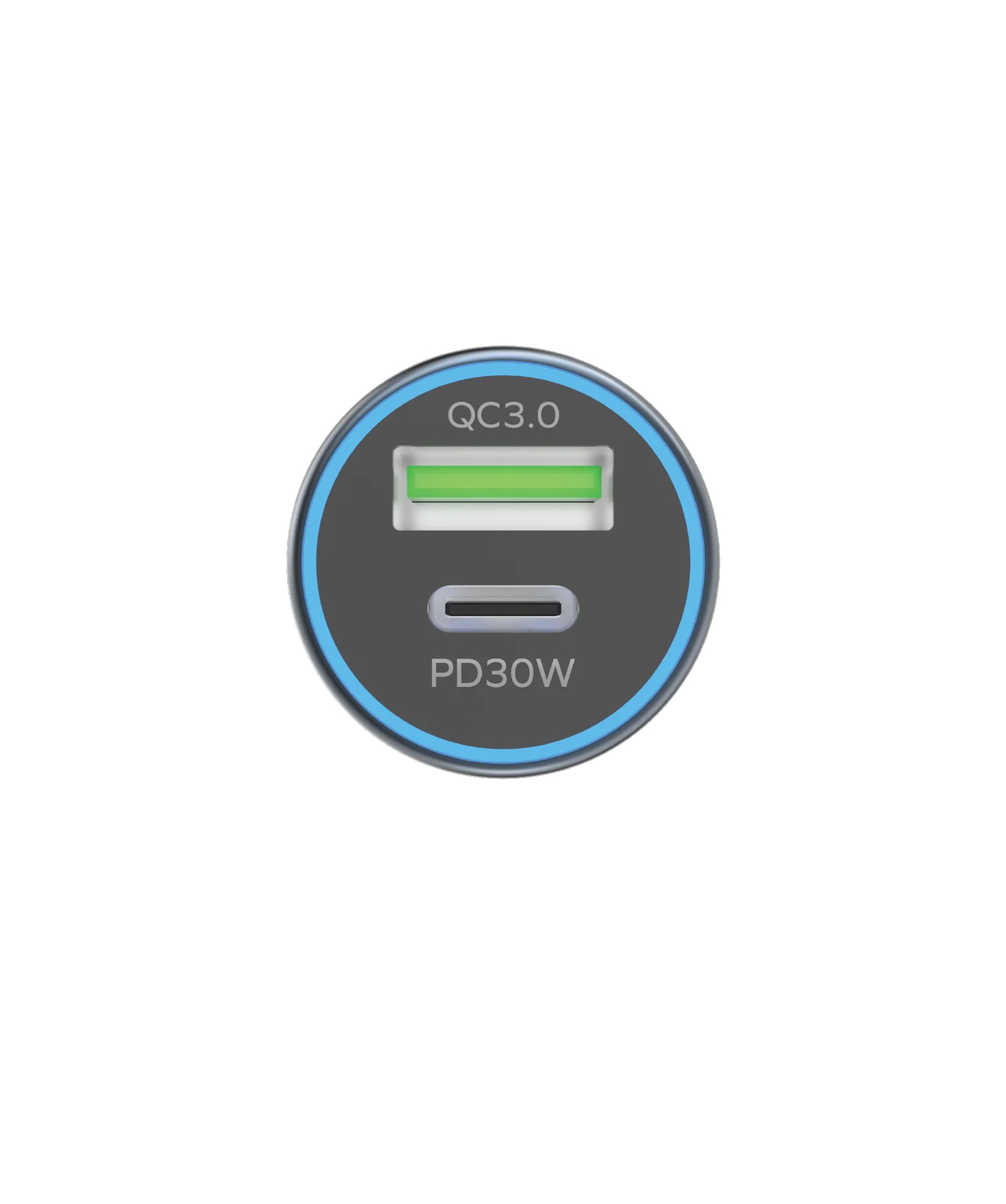 Крупный план портов MOMAX UC18: USB Type-A QC 3.0 и USB Type-C PD 30W