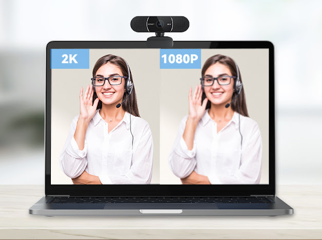 Сравнение качества изображения 2K и 1080P на экране ноутбука с камерой EMEET C960 2K