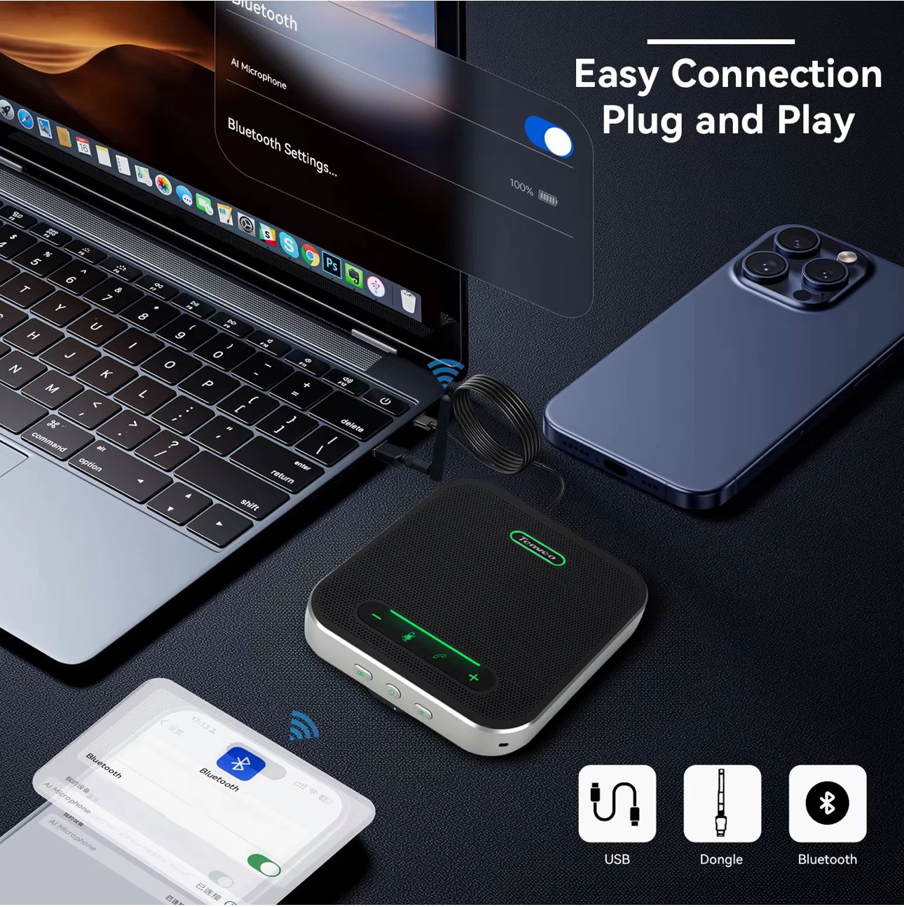 Подключение Tenveo M2B к ноутбуку и смартфону — Plug and Play