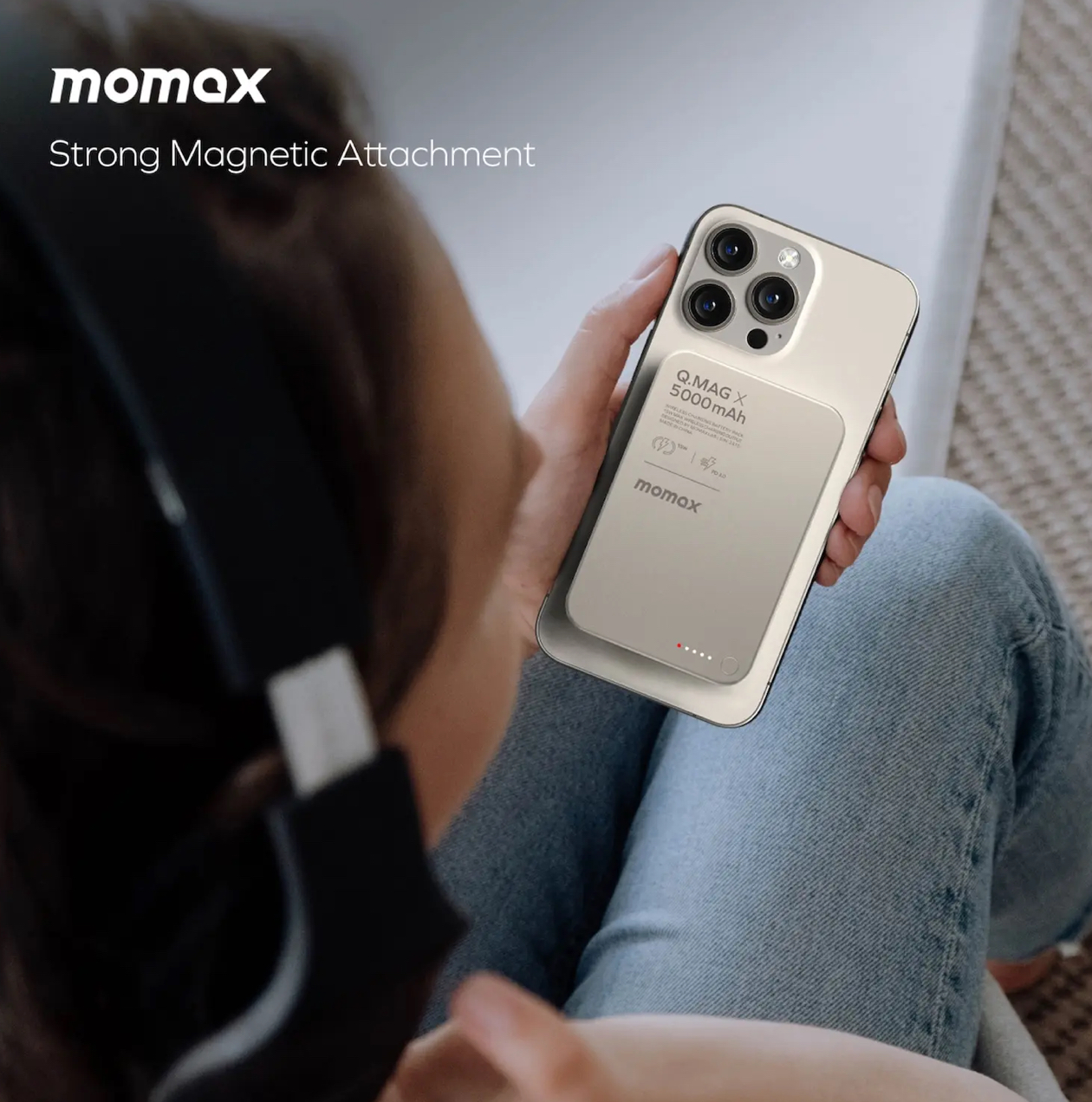 Надёжное магнитное крепление MOMAX Q.Mag X к смартфону