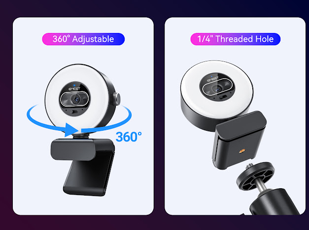 EMEET S600L — поворот на 360° и резьбовое отверстие 1/4" для штатива