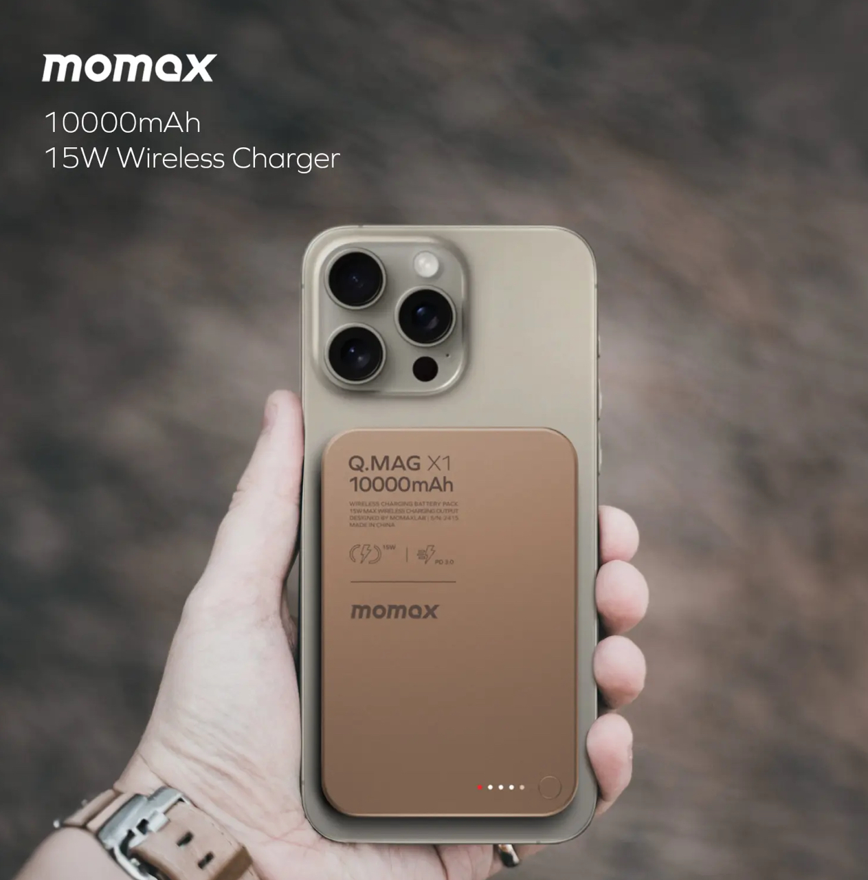 Беспроводная зарядка 15 Вт: MOMAX Q.Mag X1 Gen 2 закреплён на iPhone