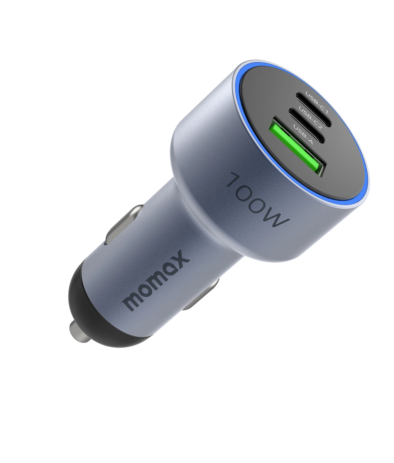 MOMAX UC17 в развороте — корпус из алюминиевого сплава с логотипом momax и маркировкой 100W
