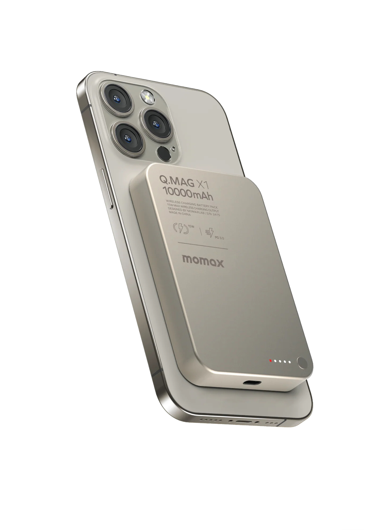 MOMAX Q.Mag X1 Gen 2 на магните MagSafe у смартфона