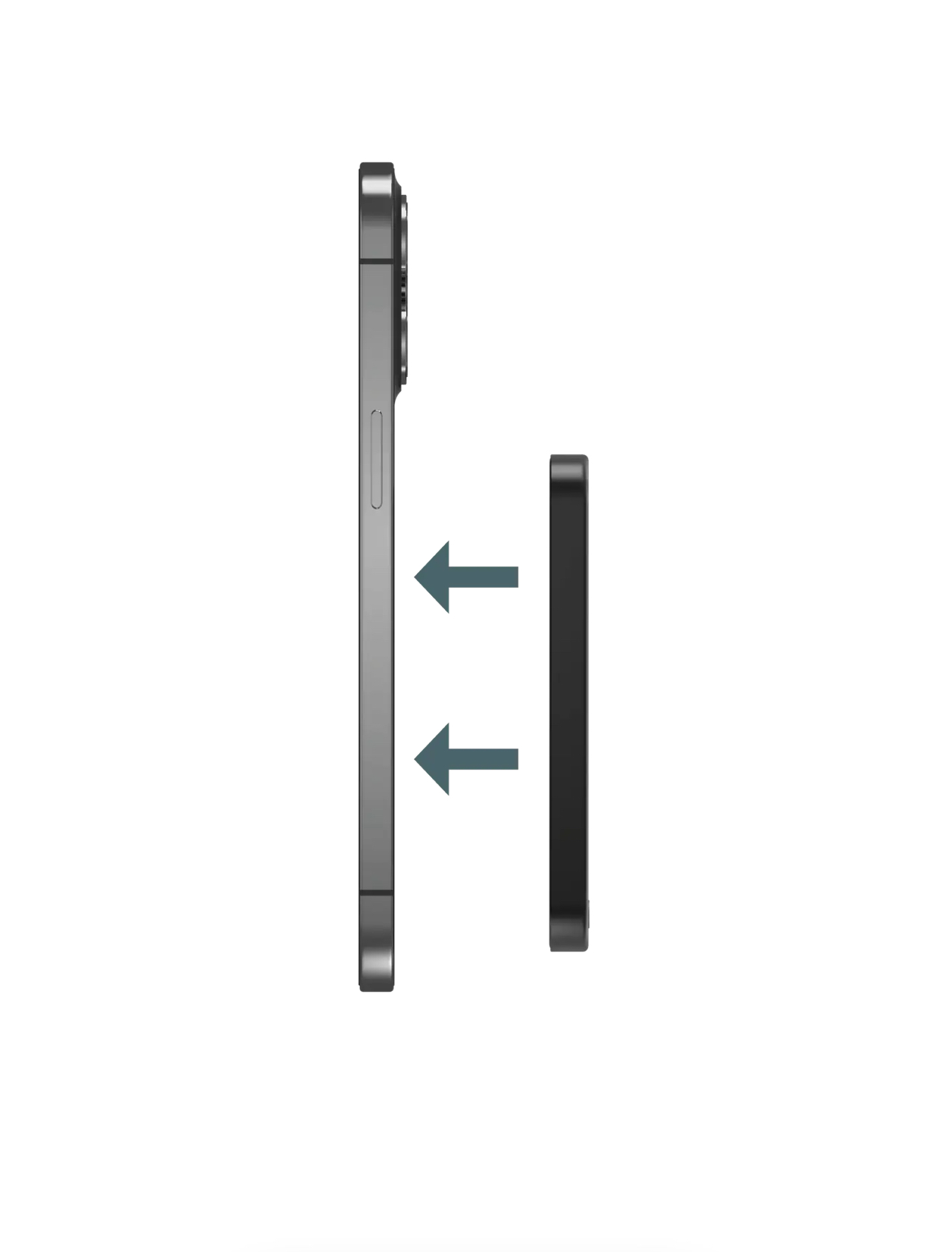 Толщина корпуса MOMAX Q.MAG X всего 8.3 мм в сравнении со смартфоном
